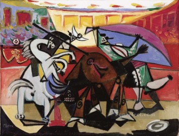 course de taureaux 1934 Cubism Oil Paintings